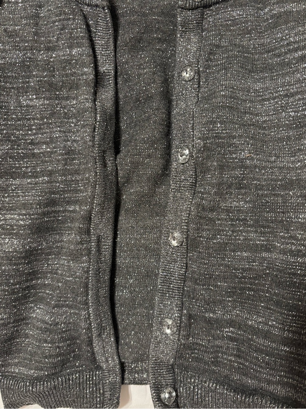 Milly Silver-Thread Gray Button Cardigan - Picture 5 of 14